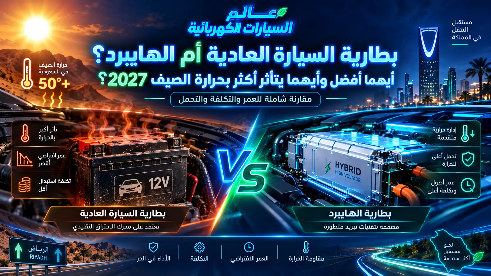 بطارية السيارة العادية أم الهايبرد